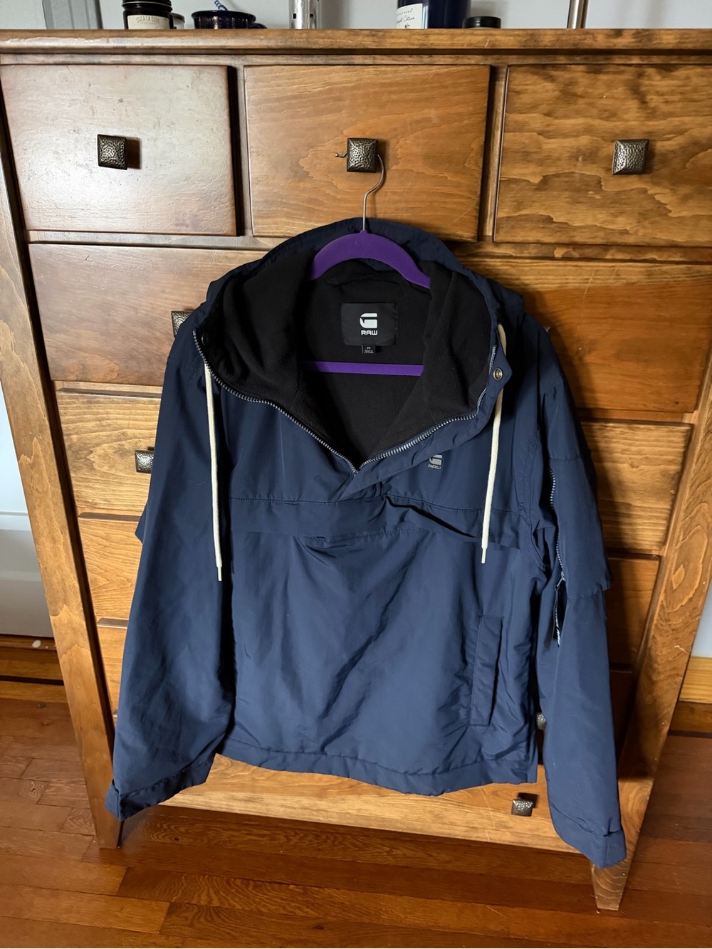 G-Star Navy Pullover Windbreaker with Black Lining
